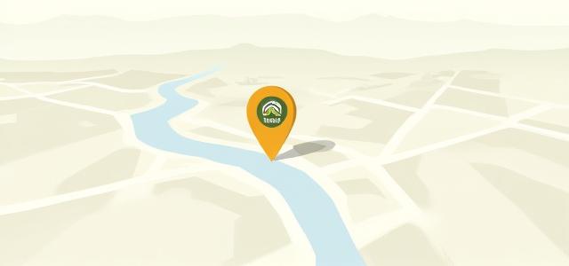 Representación de un mapa de Cali, Valle del Cauca, con un marcador en la ubicación de Bosque Vivo.